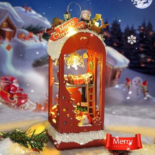 2021 New Year Decor DIY Cottage Christmas Creative Handmade House Toy Model DIY Hanging Birthday Gift Christmas Decorations 2021