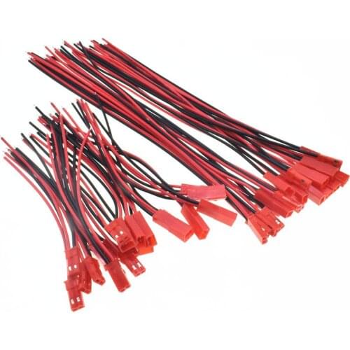 5Pair 10cm 20cm 2 Pin Connector Male Female JST Plug Cable 22 AWG Wire Cable For RC Battery Helicopter DIY LED Lights Decoration