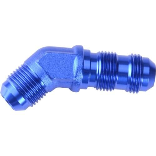 AN4/6/8/10/12/16 45 Degree Flare Bulkhead Male Fitting Apapters Blue Aluninum Anodized Fitting