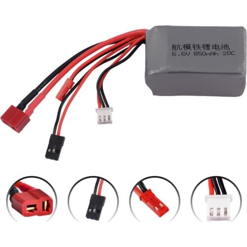 Rc Receiver Battery 2S 6.6V 850mAh 20C T XT60 JST Futaba Plug Connector Lithium iron Lipo Battery for Rc Drone Boat Car