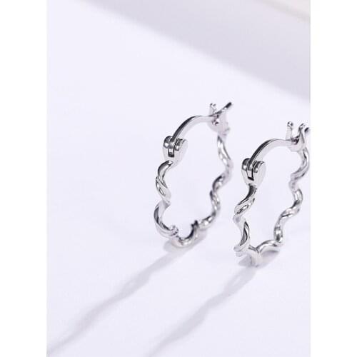 CAOSHI Trendy Women Hoop Earrings with Simple Design Metallic Style Circle Earrings All Match Trend Accessories Stylish Jewelry
