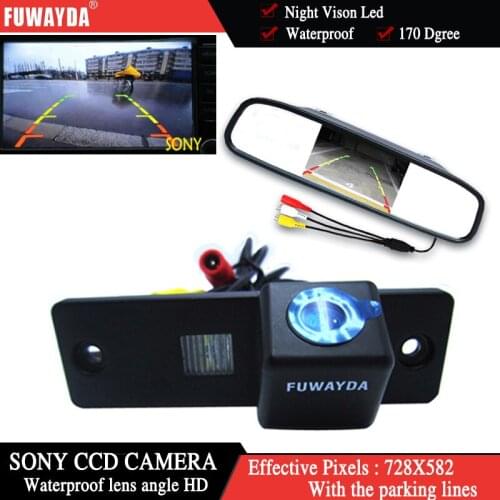 FUWAYDA Color For SONY CCD Car Rear View Camera for Toyota 4Runner / Land Cruiser Prado 2010+4.3 Inch rearview Mirror Monitor