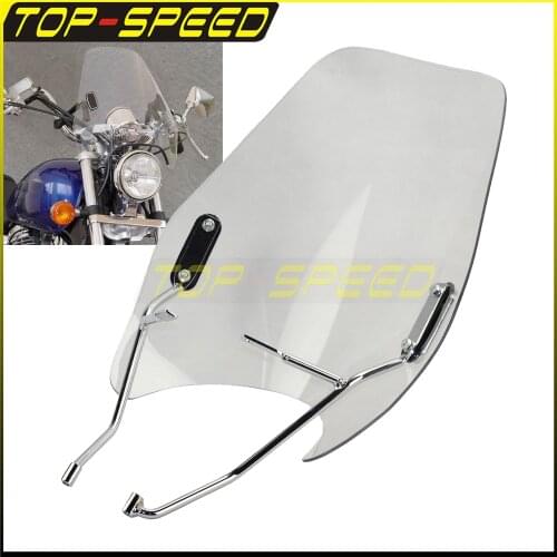 For Honda Shadow 750 VT750 1998-2003 Motorcycle Windshield Round Lights Windscreen Air Wind Deflector