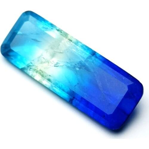 With cotton rectangular shaped 9X24mm double tourmaline Octagon step cut assembled stone sugar color cushion for DIY making