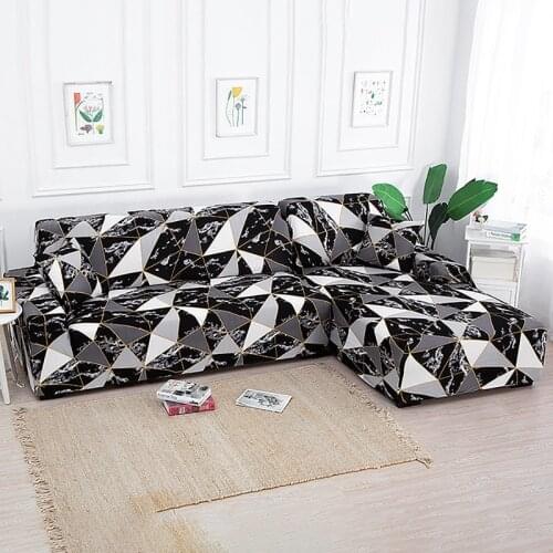 Elastic stretch sofa cover living room kitchen fully wrapped L-shaped sofa cover anti-dirty removable sofa cover 1/2/3/4 seat