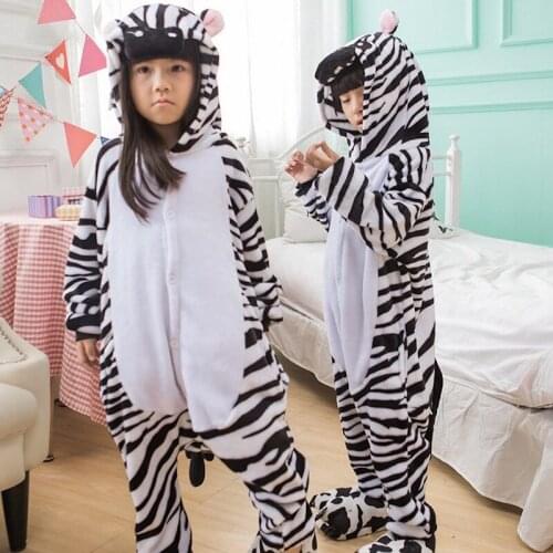 Cute Unicorn Animal Zebra Flannel Pajamas Children soft Onesies Unisex robe baby kids clothes Boys Girls Sleepwear Pyjama