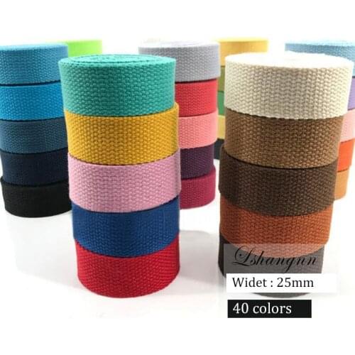 New 25mm( 1") Canvas Webbing 10 Yards Length Heavy Canvas Webbing Strap Belting Bag Strap Tape For DIY Bag Luggage Colorful