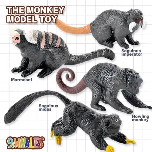 Fidget Toy Realistic Monkey Animal Howling monkey Saguinus midas Marmoset Saguinus imperator Simulation figurine Decoration Gift