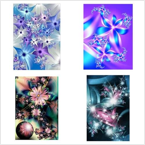 Kexinzu Square/Round Diamond Painting Full Fantasy Embroidery Cross Stitch Mosaic light Flower Wall Decor gift