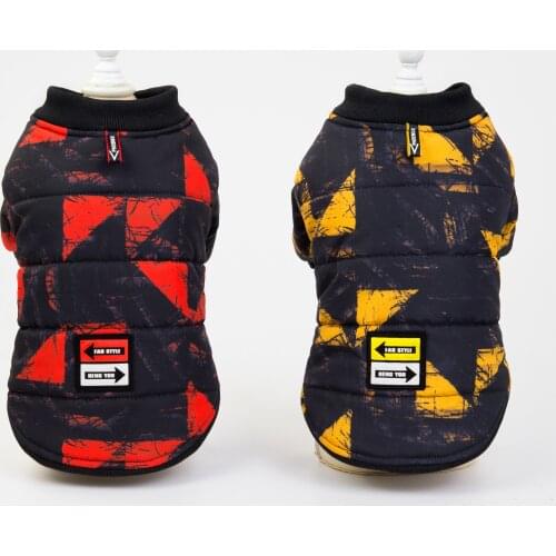 Dog Cat Coat Hoodie Geometric Patterns Pet Puppy Jacket Winter Warm Outfit Clothes Apparel 5 sizes 2 Colours