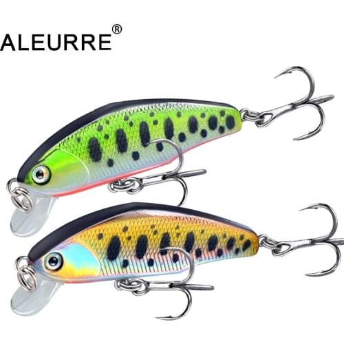 ALEURRE 1Pcs Slowly Sinking Minnow Fishing Wobbler Hard Isca Artificial Bait Rattling Pesca Plastic Crankbait Peche