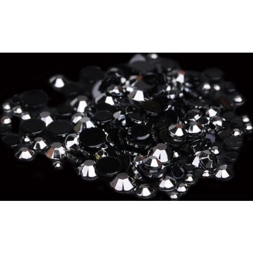 Many Sizes AB Acrylic Rhinestones Hematite Color Shoes Clothing Decorations Sparkling Newest Nail Art Decorations
