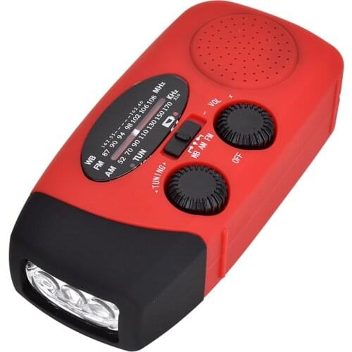 Multifunctional Solar Powered AM/FM/NOAA Weather Radio Use As Emergency LED Flashlight and Power Bank Handheld Radio