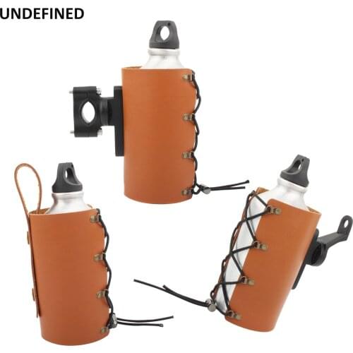 Motorcycle PU Leather Cup Holder Handlebar Coffee Stand Water Bottle Drink Holders Outdoor Sports Cup Adapter Bicycle Universal