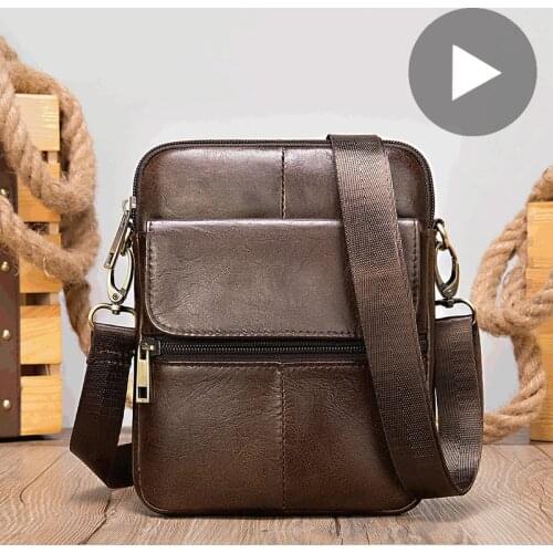 Small Genuine Leather Shoulder Messenger Crossbody Men Bag Male Cross Body For Little Handbag Sac Bolso Bolsa Hit Tas Porter Bag