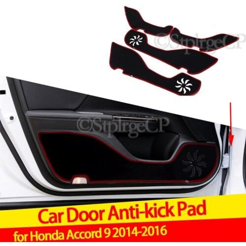 Polyester black Door anti-kick pad door protection pad door panel cover pad car door sticker For Honda Accord 9 2014 2015 2016
