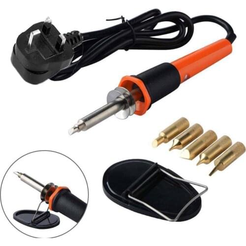 30W Burning Pen Soldering Iron Kit With Engraver Tips Pyrography Burning Tool Set Leather Embossing Engraving Craft Woodworking