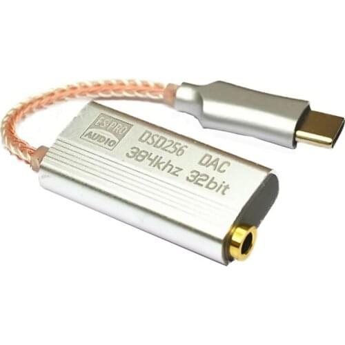 DSD256 Mobile Phone Type C Lightnting To 3.5mm Dual Chip Decoding Headphone Amplifier HIFI DAC Cable Adapter Audio Converter