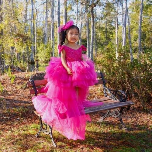Custom Baby Girls Dresses Kids Clothes Birthday Dress Communion Gown Children Costume 1-14Y