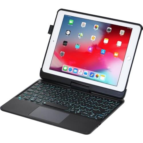 Backlight Touchpad keyboard For iPad 8 7 10.2 Pro 9.7 10.5 inch 2018 2017 Air 1 2 3 Case 360 Rotatable TPU Dectatble cover funda