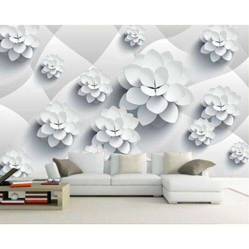 Custom Latest 3D murals, Solid fashion elegant flower 3D papel de parede,hotel living room sofa TV wall bedroom wallpaper