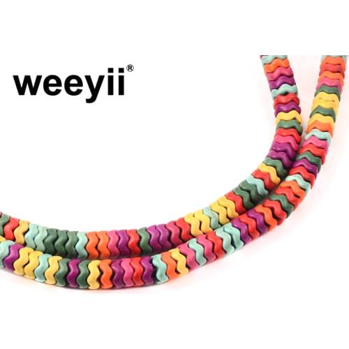 Colorful Wavy Natural Turquoise Loose Spacer Beads For Jewelry Making DIY Bracelet Necklace Accessories