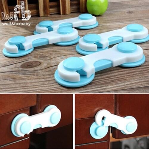 Retail 5pcs/pack Cabinet Door Drawers Refrigerator Toilet Safety Plastic Lock For Child Kid baby safety blue pink bear