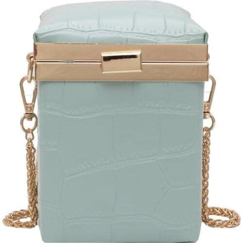 Crocodile Pattern Small Square Bag New Simple Shoulder Bag Lady Chain Handbags and Purses Pu Leather Travel Hand Bag D855