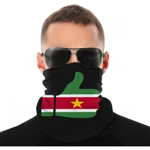 Flag Thumb Of Suriname Scarf Neck Face Mask Men Women Halloween Neck Gaiter Neck Bandana Windproof Headwear Biking Climbing