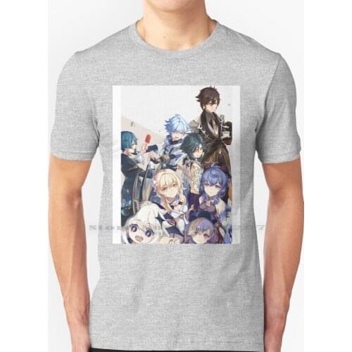 The Liyue Story T Shirt 100% Pure Cotton Genshin Impact Genshin Impact Character Liyue Story Zhongli Paimon Lumine Traveler