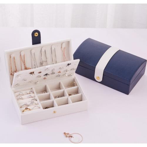 Jewelry Box Leather Jewelry Organizer Storage Case Rings Box Earring Storage Box Girlfriend Wife Ideal Gift Box Jewelry Holder