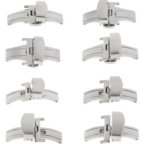 Stainless Steel Butterfly Clasp Watch Buckle Belt Band Strap Clasp 16/18/20/22mm