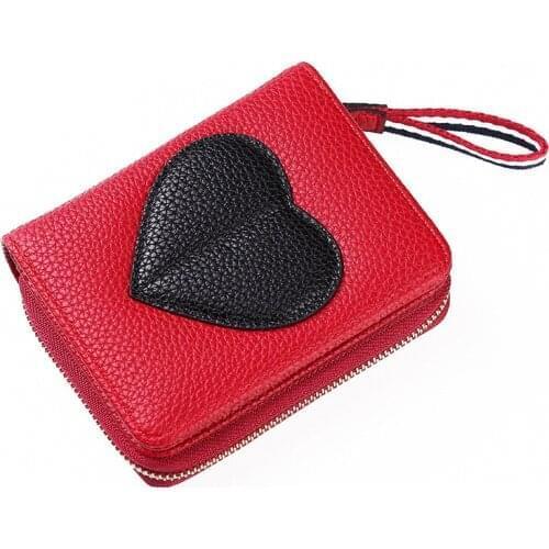 Womens Wallet Cute love heart Trend Small Fashion PU Wallet Coin Purse Women Ladies Card Bag For Women WM34