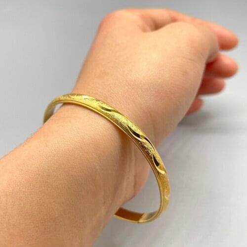 1Pcs/lot Bangles Dubai Gold Color Bangles For women African bridal Wedding Jewelry gifts bracelet jewelley