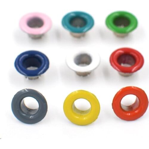 100 sets 5mm Eyelets Clothing & Accessories Buttonhole Buttons Rivets Snaps Color paint Metal holes Bags decorative