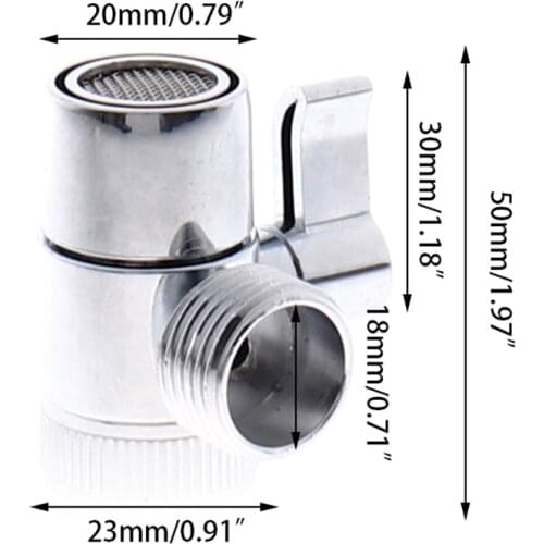 3-way Diverter Valve Faucet Connector Adapter Three Head Function Switch