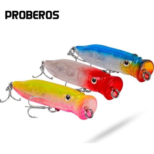 PROBEROS 5PCS Long Cast Popper 7cm-9g Topwater Fishing Lures Artificial Hard Baits Wobblers Floating Swimbaits Bass Fishing Isca