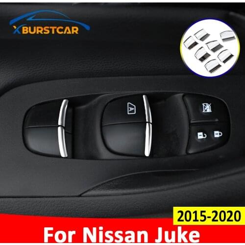 7Pcs/Set ABS Chrome Car Door Window Switch Lift Button Cover Trim for Nissan Juke 2015 2016 2017 2018 2019 2020 Accessories