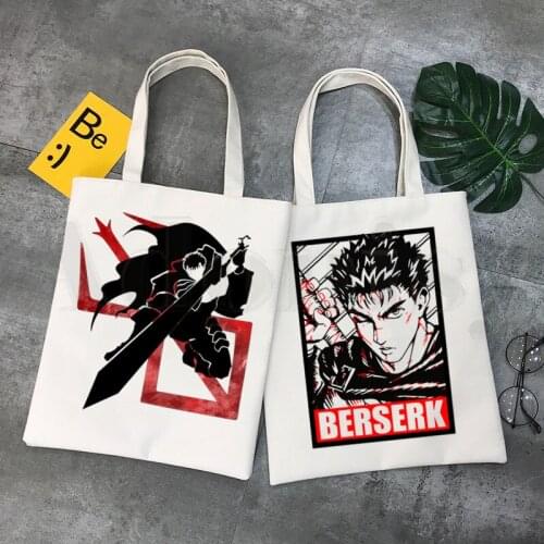 Berserk Guts Manga Swordsman Gatsu Sacrifice Zodd Women Elegant Canvas Bag Handbags Shoulder Bags Casual Shopping Girls Handbag