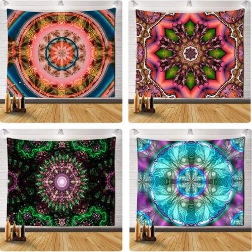 Colorful Mandala Tapestry Wall Mount Tapiz Bohemian Style Living Room Psychedelic Witchcraft Dormitory Sheets Home Decor