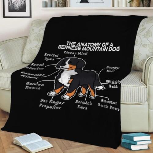 Anatomy Of A Bernese Flannel Throw Blanket 3D Printed Keep Warm Sofa Child Blanket Home Decor Textiles Dream Family Gift