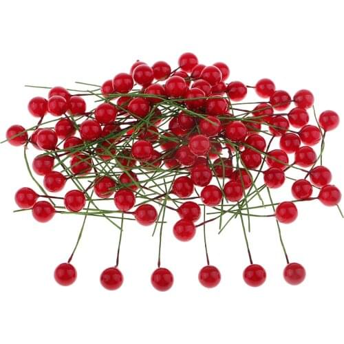 10Pcs Fake Fruit Artificial Realistic Lifelike Red Cherries Model Foam Decor