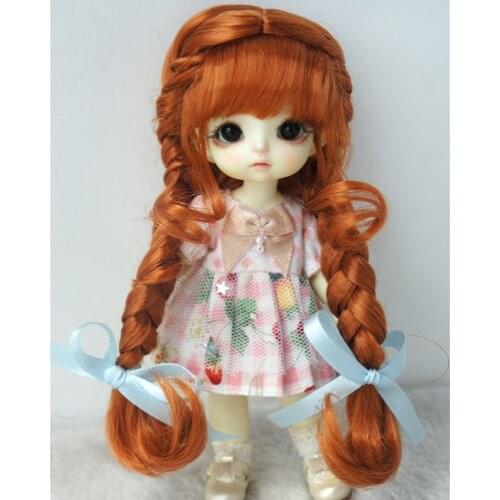 JD624 5-6inch 13-15cm Complex Double French Braids Synthetic mohair BJD doll wigs 1/8 OB11 Doll accessories