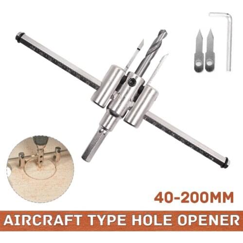 1set 40-200mm Adjustable Circle Cutter Adjustable Hole Saw Drill for Wood Plasterboard Hole Cutter DIY Tool Parts