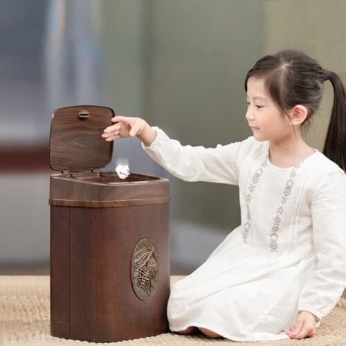 Creative intelligent induction trash can household living room bedroom kitchen automatic electric paper basket with cover