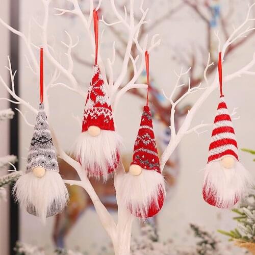 Mini Christmas Doll Pendant Forest Old Man Christmas Tree Charm Xmas Decoration For Home Faceless Doll Xmas Kids New Year Gifts