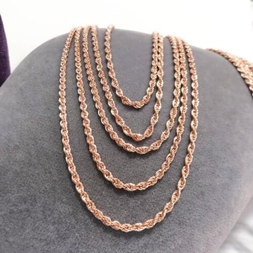 Legend Rope Chain Rosegold Long 60 cm Silver set Auger Chain