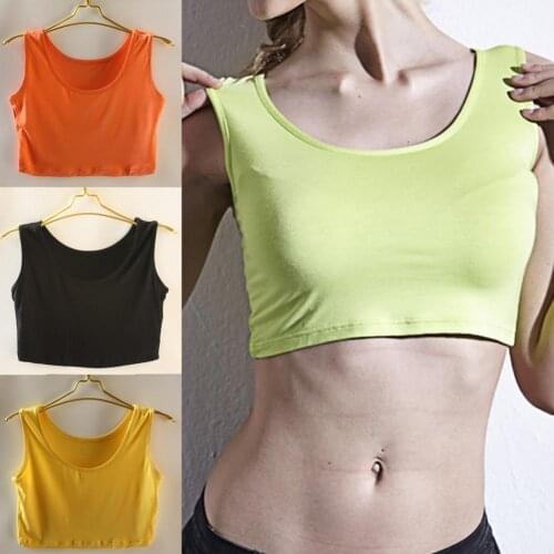 70% Hot Sell Sleeveless U-neck Wrap Chest Modal Crop Top Tanks Top Workout Vest Streetwear