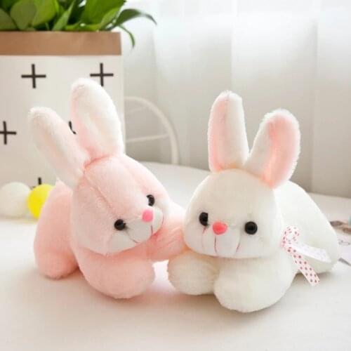 26CM Kawaii Cute Pink & White Rabbit Animal Rabbits Stuffed Plush Toy Home Decoration Baby Birthday Gift
