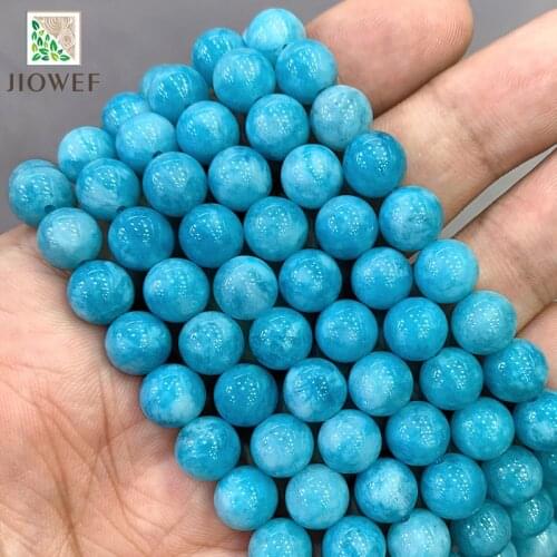 Natural Stone Dark Blue Jasper Chalcedony Round Beads Diy Handmade Bracelet Accessories for Jewelry Making 15"Strand 6 8 10 12MM